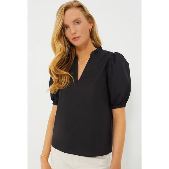 Tuckernuck Tops - TUCKERNUCK Hyacinth House Black Ruffle Leigh Blouse NWT Size Medium